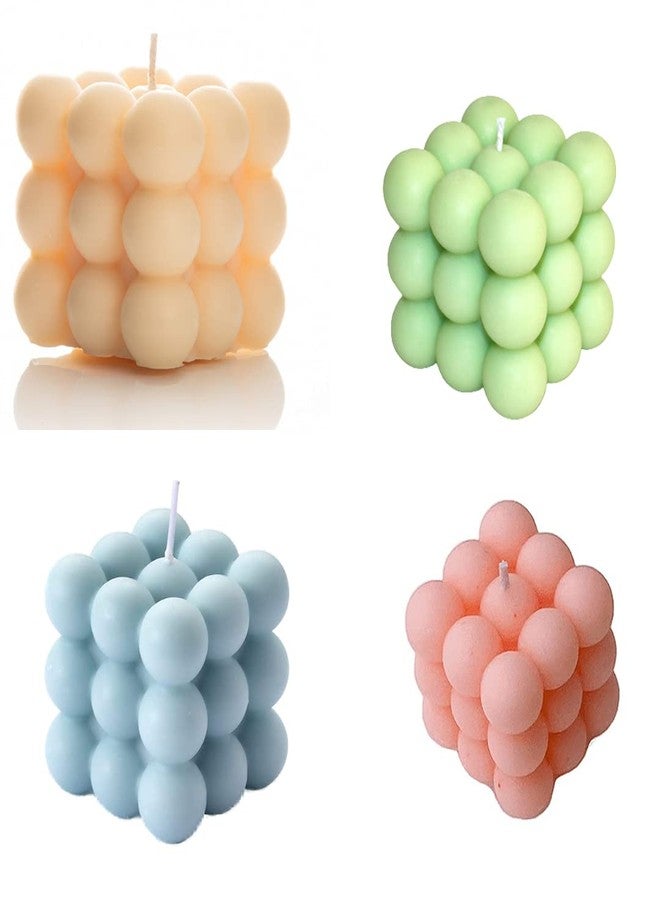 Indoblaze Bubble Candle | Scented Cube Candle | Rose, Jasmine, Ocean Breeze, Lemongrass | Pack of 4 - Image 2